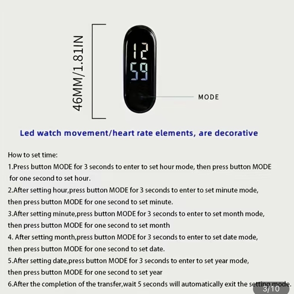 NEW Lilac Flower LED Waterproof Digital Watch - Picture 2 of 3